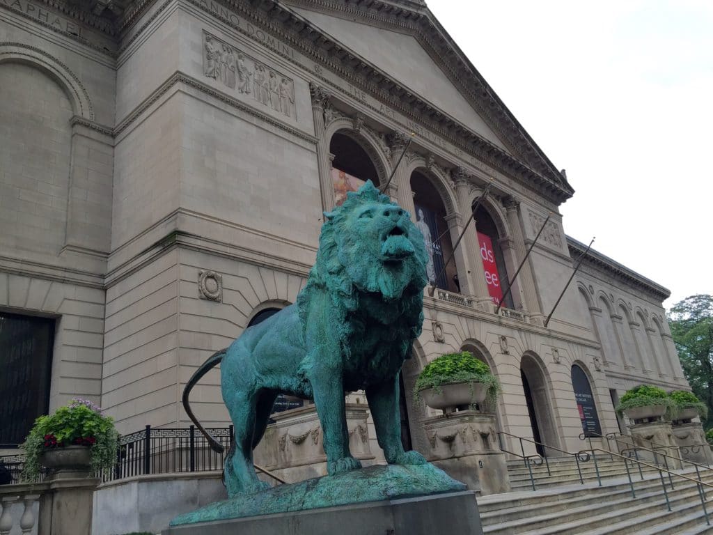 The entrance to the Art Institute of Chicago.