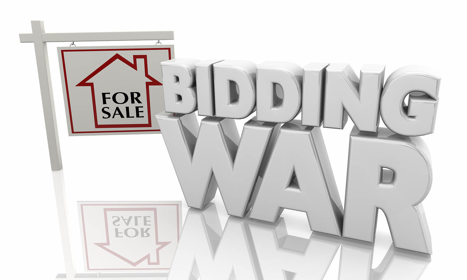 house bidding war sign