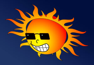 image of the sun wearing sunglasses<br />
